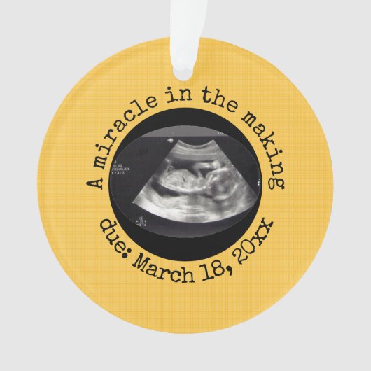 Bewerkbaar geel Een wonder in het maken van echogr Ornament (voorkant)