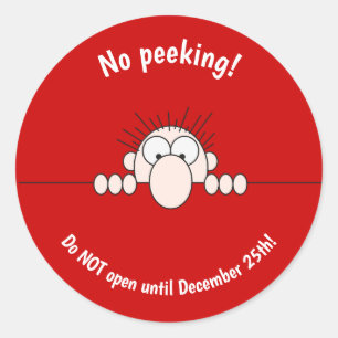 Bewerkbaar Geen gluren Kerstmis Ronde Sticker