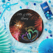 Bewerkbaar - Gelukkig altijd na met Fireworks Papieren Bordje (Feest)