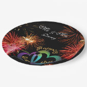 Bewerkbaar - Gelukkig altijd na met Fireworks Papieren Bordje (Gekanteld)