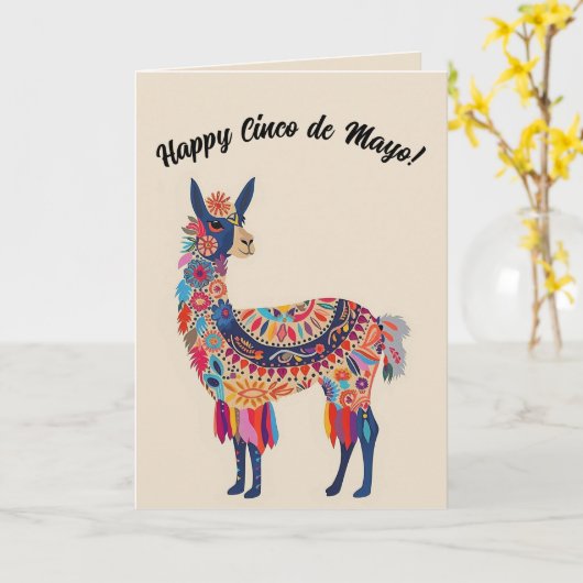 Bewerkbaar Gelukkig Cinco de Mayo Kaart (Gele Bloem)