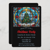 Bewerkbaar Glas in lood kerstboom en bogen Kaart (Voorkant / Achterkant)