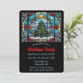 Bewerkbaar Glas in lood kerstboom en bogen Kaart (Staand voorkant)