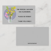 Bewerkbaar glas met bloemen, wees geduldig Kaart Visitekaartje (Voorkant / Achterkant)