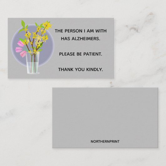Bewerkbaar glas met bloemen, wees geduldig Kaart Visitekaartje (Voorkant / Achterkant)