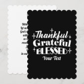 Bewerkbaar glinsterend Thanksgiving-citaatontwerp Feestdagenkaart (Voorkant / Achterkant)