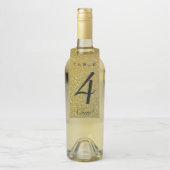Bewerkbaar Gold Glitter-tabelnummer Flessenhanger (Op fles)
