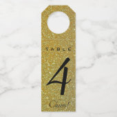 Bewerkbaar Gold Glitter-tabelnummer Flessenhanger (Voorkant)