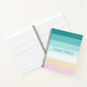 Bewerkbaar Good Vibes Pastel Gradiënt Design Notitieboek (Binnen)