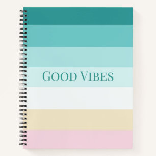 Bewerkbaar Good Vibes Pastel Gradiënt Design Notitieboek