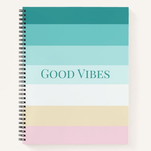 Bewerkbaar Good Vibes Pastel Gradiënt Design Notitieboek (Voorkant)