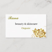 Bewerkbaar goud Floral Visitekaartje (Voorkant)