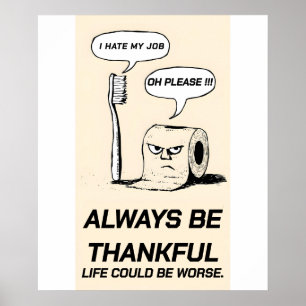 Bewerkbaar - Grappige kantoorhumor: tandenborstel  Poster