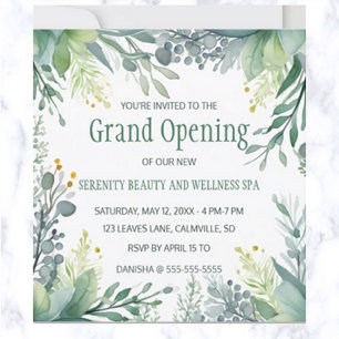 Bewerkbaar groen Grand Opening Kaart