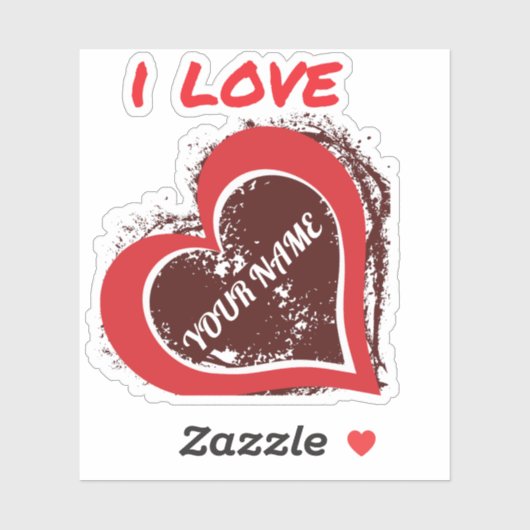 Bewerkbaar Grunge Hart Liefde Design – Voeg Je Eig Sticker (Vel)