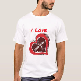 Bewerkbaar Grunge Hart Liefde Design – Voeg Je Eig T-shirt