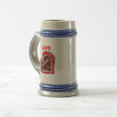 Bewerkbaar Grunge Hart Liefde Design – Voeg Uw Tek Bierpul (Voorkant links)