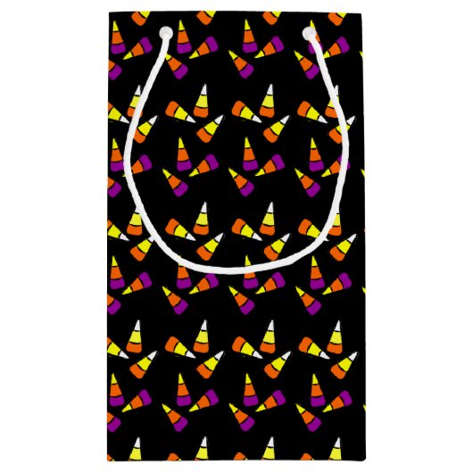 Bewerkbaar Halloween Candy Corn Patroon Klein Cadeauzakje (Achterkant)