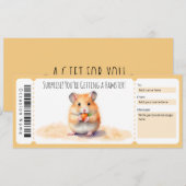 Bewerkbaar Hamster Cadeaubon Kaart (Voorkant / Achterkant)