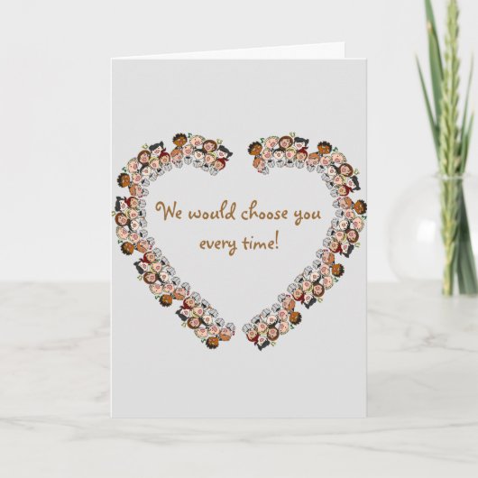 Bewerkbaar hart van Kinder adoptie voltooid Kaart (Voorkant)