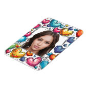 Bewerkbaar Hearts Photo Lijst Magneet (Linkerzijde)