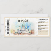 Bewerkbaar Helsinki Vliegticket, Finland Trip Kaart (Voorkant)