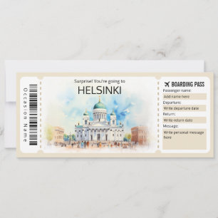 Bewerkbaar Helsinki Vliegticket, Finland Trip Kaart