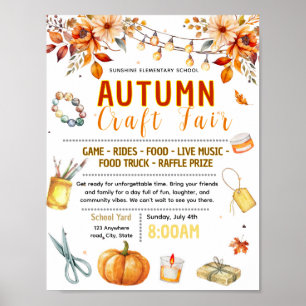 Bewerkbaar herfst ambachtelijke markt flyer poster