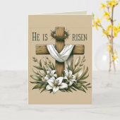 Bewerkbaar Hij is verrezen met religieuze doornen Kaart (Gele Bloem)