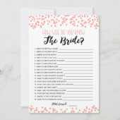 Bewerkbaar Hoe goed ken je de Bride game Kaart (Voorkant)