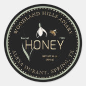 Bewerkbaar Honey Label Spring Black Snowdrop Bloem (Voorkant)