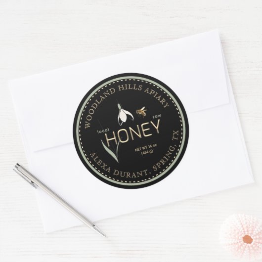 Bewerkbaar Honey Label Spring Black Snowdrop Bloem (Envelop)