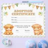 Bewerkbaar hooglandrund adoptiecertificaat flyer (Enkel)