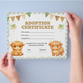 Bewerkbaar hooglandrund adoptiecertificaat flyer (Hand)