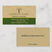 bewerkbaar hout en bewerkte bomen visitekaartje (Voorkant / Achterkant)