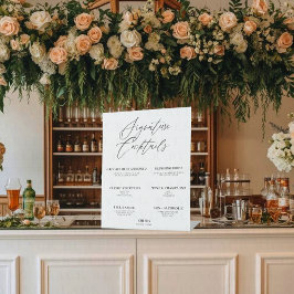 Bewerkbaar Huwelijks Signature Dranken Bar Menu –  Reclamebord Met Voetstuk