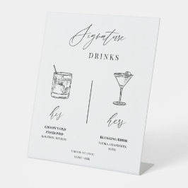 Bewerkbaar Huwelijks Signature Dranken Menu Tafelb Reclamebord Met Voetstuk