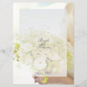 Bewerkbaar huwelijksmenu Bride flower bouquet Menu (Achterkant)