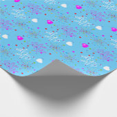 Bewerkbaar Ik hou van je op LICHTBLAUW of je kleur Cadeaupapier (Hoek)