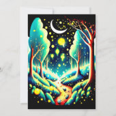 Bewerkbaar In de Bossen Fireflies Verjaardag Kaart (Achterkant)