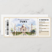 Bewerkbaar India Boarding Pass Vliegticket Kaart (Voorkant / Achterkant)
