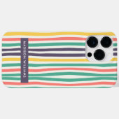 Bewerkbaar inscriptie Verkleurde lijnen minimalist Case-Mate iPhone Case (Achterkant (horizontaal))