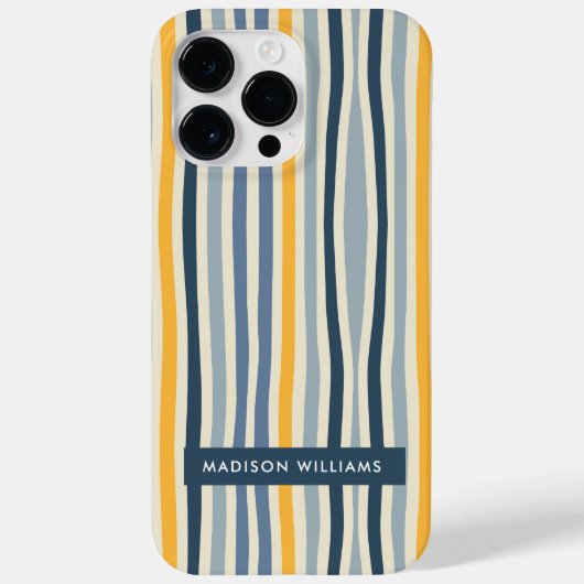 Bewerkbaar inscriptie Verkleurde lijnen minimalist Case-Mate iPhone Case (Achterkant)