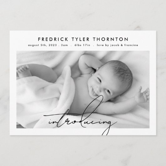 Bewerkbaar Introductie Collage Foto baby Geboorte Aankondiging (Voorkant)