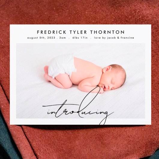 Bewerkbaar Introductie Collage Foto baby Geboorte Aankondiging