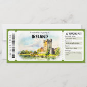 Bewerkbaar Ireland Plane Boarding Pass Ticket Kaart (Voorkant)
