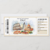 Bewerkbaar Italië Vliegticket, Italië Trip Kaart (Voorkant)