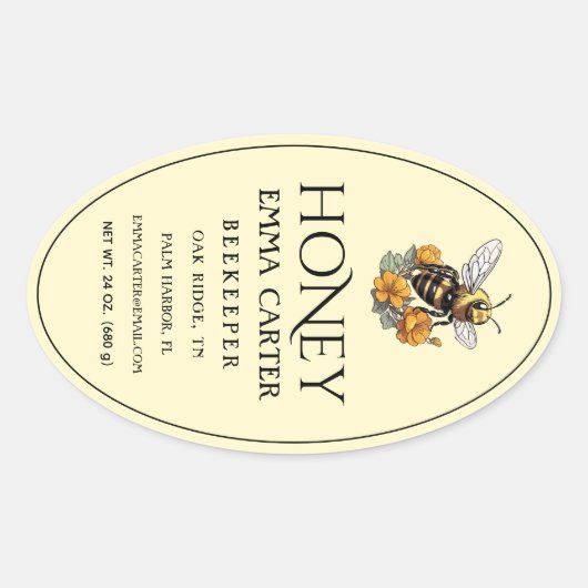 Bewerkbaar Ivoor 24 oz Queenline Honing Etiket (Voorkant)