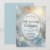 Bewerkbaar Jaar Frozen Petals in Winter Jubileum Kaart (Voorkant / Achterkant)