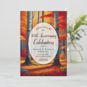 Bewerkbaar Jaar Rustic Birch Tree Herfst Jubileum Kaart (Staand voorkant)